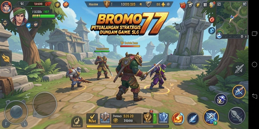 Tampilan gameplay menyenangkan dan menantang dari BROMO77.
