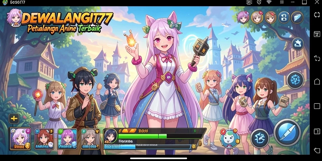 Screenshot gameplay DEWALANGIT77 menampilkan aksi karakter Anime yang mendebarkan.