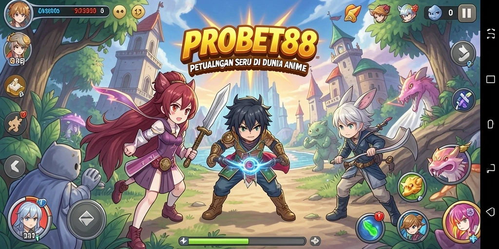 Tampilan seru gameplay Anime dalam PROBET88 yang memikat.